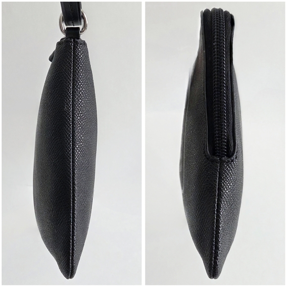 Coach Black Zippered Pouch With Large Teal Story Patch & Wrist Strap W/Snap - Picture 8 of 16